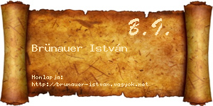 Brünauer István névjegykártya
